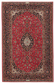  141X220 Kashan Fine Szőnyeg Piros/Sötétpiros Perzsia/Irán
