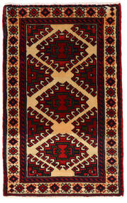  Turkaman Rug 57X92 Persian Wool Dark Red/Beige Small Carpetvista