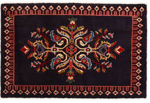  Persischer Keshan Teppich 63X97 Schwarz/Rot (Wolle, Persien/Iran)
