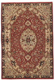  Orientalischer Ghom Kork/Seide Teppich 141X204 Braun/Beige Wolle, Persien/Iran