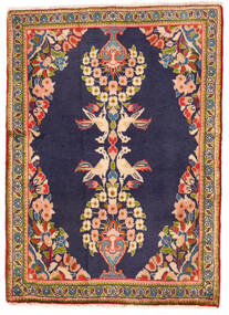 65X90 Sarough Vloerkleed Oosters Donkerblauw/Bruin (Wol, Perzië/Iran) Carpetvista