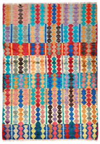 94X136 Moroccan Berber - Afghanistan Matta Modern Röd/Beige (Ull, Afghanistan) Carpetvista
