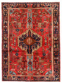 Orientalisk Nahavand Matta 143X197 Röd/Mörkröd Ull, Persien/Iran Carpetvista