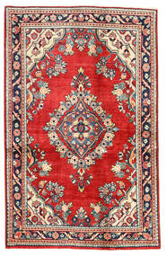  Sarouk Rug 127X202 Persian Wool Red/Dark Grey Small Carpetvista