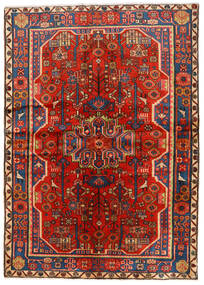  Orientalsk Nahavand Teppe 139X189 Rød/Mørk Rød Ull, Persia/Iran Carpetvista