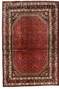 162X210 러그 오리엔탈 하마단 빨간색/갈색 (울, 페르시아/이란) Carpetvista