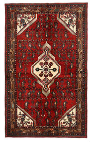 Hamadan Teppich 135X221 Rot/Braun Wolle, Persien/Iran Carpetvista