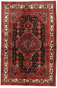 137X209 絨毯 ハマダン オリエンタル ダークレッド/レッド (ウール, ペルシャ/イラン) Carpetvista