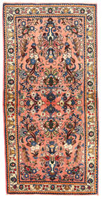 Sarough Vloerkleed 67X137 Rood/Donker Roze Wol, Perzië/Iran Carpetvista