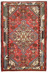 絨毯 ハマダン 82X125 ブラック/レッド (ウール, ペルシャ/イラン)