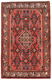 絨毯 ペルシャ ハマダン 82X127 レッド/ダークレッド (ウール, ペルシャ/イラン)