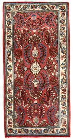  Orientalisk Sarough Matta 63X128 Röd/Mörkröd Ull, Persien/Iran Carpetvista