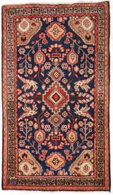 Hamadan Shahrbaf Rug 76X134 Red/Dark Grey Wool, Persia/Iran Carpetvista