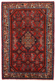 絨毯 ハマダン 78X117 ダークレッド/レッド (ウール, ペルシャ/イラン)