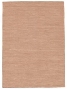  160X230 単色 キリム ルーム 絨毯 - テラコッタ ウール