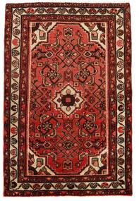  Orientalsk Hosseinabad Teppe 73X112 Brun/Rød Ull, Persia/Iran Carpetvista
