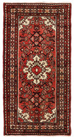  Persialainen Hosseinabad Matot Matto 68X133 Tummanpunainen/Punainen (Villa, Persia/Iran)