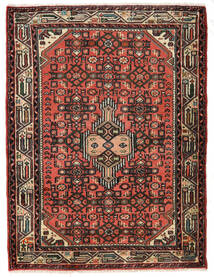  Persischer Hosseinabad Teppich 85X114 Braun/Rot (Wolle, Persien/Iran)
