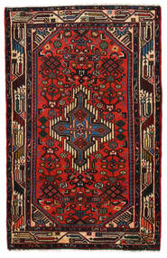 絨毯 ペルシャ ハマダン 77X120 ダークレッド/レッド (ウール, ペルシャ/イラン)