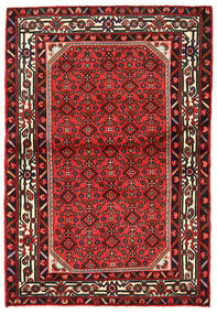 Hosseinabad Matta 102X150 Brun/Röd Ull, Persien/Iran Carpetvista