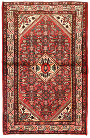  Persischer Hosseinabad Teppich 100X154 Rot/Braun (Wolle, Persien/Iran)
