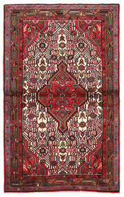 絨毯 ペルシャ ハマダン 95X153 レッド/ダークレッド (ウール, ペルシャ/イラン)