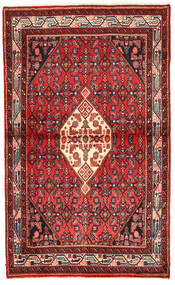 Hosseinabad Vloerkleed 96X160 Rood/Donkerrood Wol, Perzië/Iran Carpetvista