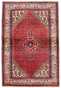 103X153 Sarough Teppich Orientalischer Rot/Dunkellila (Wolle, Persien/Iran) Carpetvista