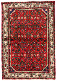  Orientalsk Hosseinabad Teppe 105X155 Rød/Mørk Rød Ull, Persia/Iran Carpetvista