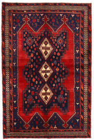  Orientalsk Afshar/Sirjan Tæppe 138X210 Mørkelilla/Rød Uld, Persien/Iran Carpetvista