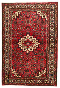 103X155 絨毯 ホセイナバード オリエンタル ダークレッド/レッド (ウール, ペルシャ/イラン) Carpetvista