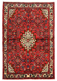 Hosseinabad Teppich 108X162 Rot/Braun Wolle, Persien/Iran Carpetvista