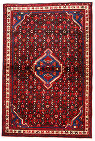  Orientalisk Hosseinabad Matta 104X157 Mörkröd/Röd Ull, Persien/Iran Carpetvista