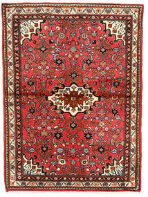 100X136 Hosseinabad Tæppe Orientalsk Rød/Brun (Uld, Persien/Iran) Carpetvista