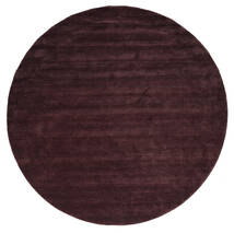  Ø 250 Plain (Single Colored) Large Handloom Rug - Dark Purple Wool