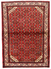 Hosseinabad Matta 105X149 Röd/Brun Ull, Persien/Iran Carpetvista