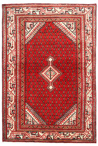 Alfombra Sarough 108X161 Rojo/Marrón (Lana, Persia/Irán)