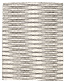  190X240 Plain (Single Colored) Kilim Long Stitch Rug - Cream White/Black Wool