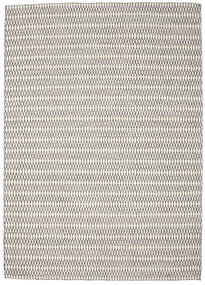  240X340 Plain (Single Colored) Large Kilim Long Stitch Rug - Cream White/Black Wool, 