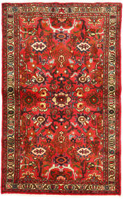 Hosseinabad Vloerkleed 100X160 Rood/Bruin Wol, Perzië/Iran Carpetvista