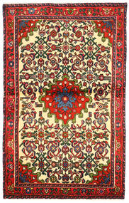 Χαλι Περσικό Hosseinabad 98X155 Κόκκινα/Καφέ (Μαλλί, Περσικά/Ιρανικά)