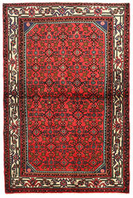 Hosseinabad Teppich 103X157 Rot/Braun Wolle, Persien/Iran Carpetvista