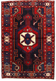 Hosseinabad Rug 100X154 Dark Purple/Dark Red Wool, Persia/Iran Carpetvista