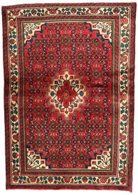 Hosseinabad Vloerkleed 100X147 Rood/Bruin Wol, Perzië/Iran Carpetvista