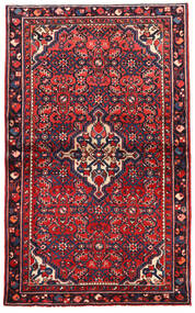  Persialainen Hosseinabad Matot 90X146 Punainen/Tummanvioletti Carpetvista