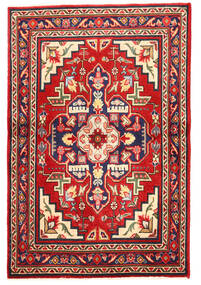 絨毯 タブリーズ 97X148 レッド/ベージュ (ウール, ペルシャ/イラン)