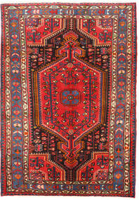 105X151 Tapis Hamadan D'orient Rouge/Rouge Foncé (Laine, Perse/Iran) Carpetvista