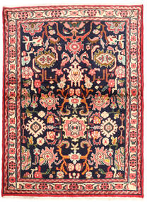  Persisk Rudbar Tæppe 101X138 Rød/Mørkelilla (Uld, Persien/Iran)
