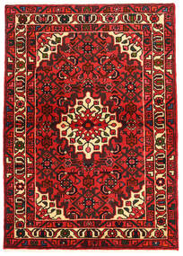 Hosseinabad Vloerkleed 97X140 Rood/Bruin Wol, Perzië/Iran Carpetvista