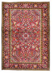 Tapis D'orient Kashan 103X147 Rouge/Rose Foncé (Laine, Perse/Iran)
